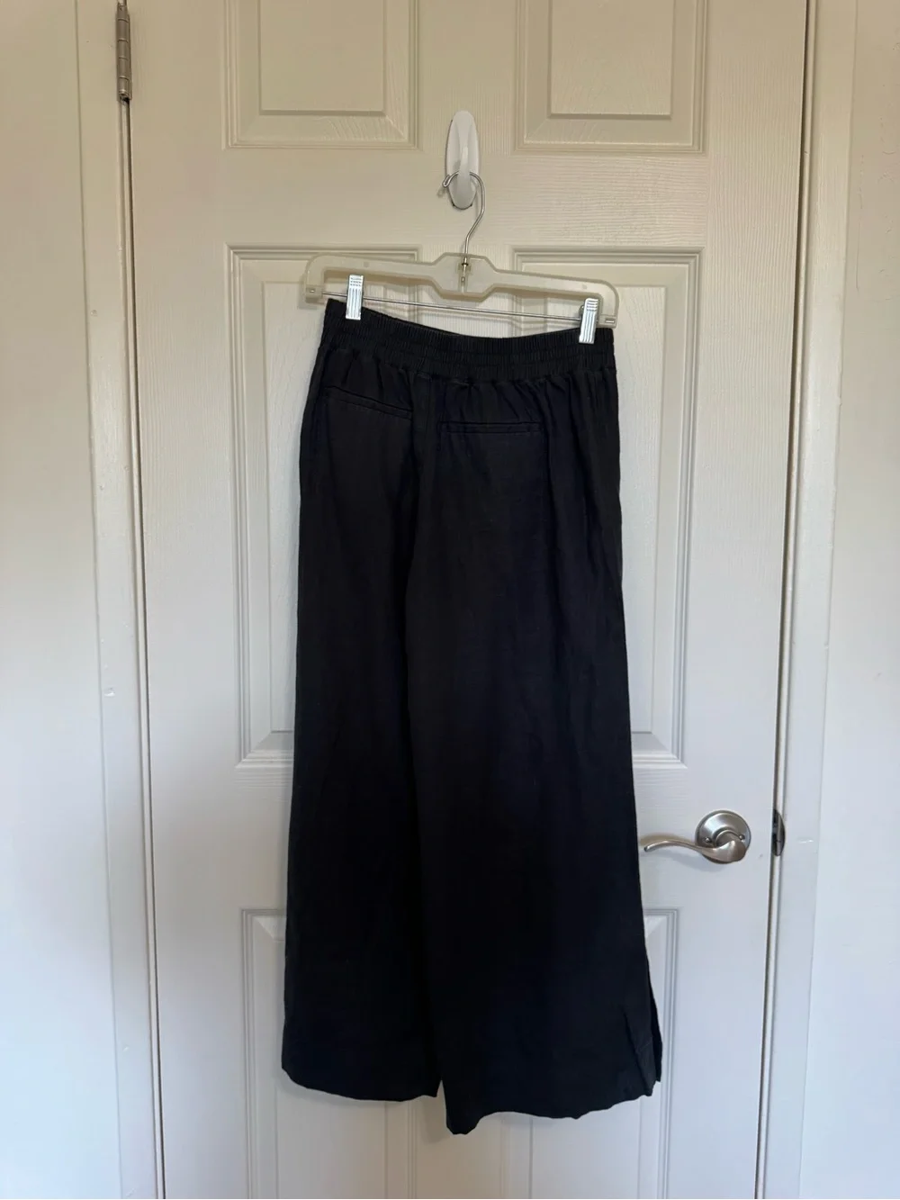 Athleta Black Playa Linen Wide Crop Pants - Picture 6 of 7